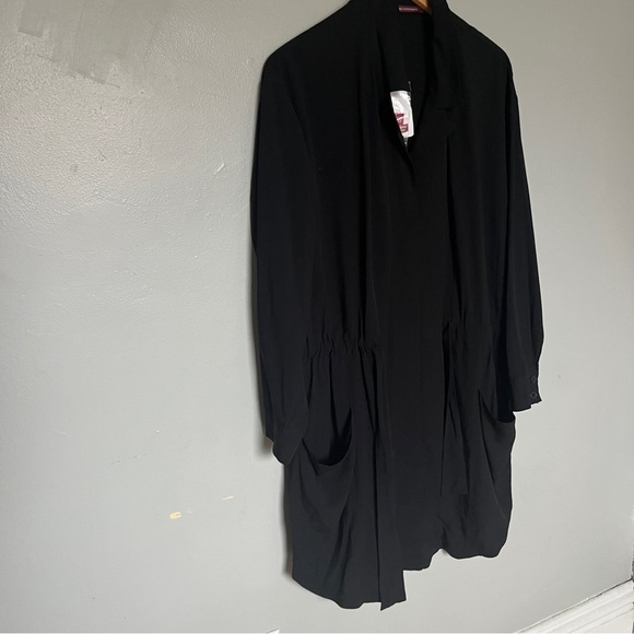Alonne Long Sleeve Half Buttom Down Adjustable Waist Dress Black XL Large - Picture 4 of 10